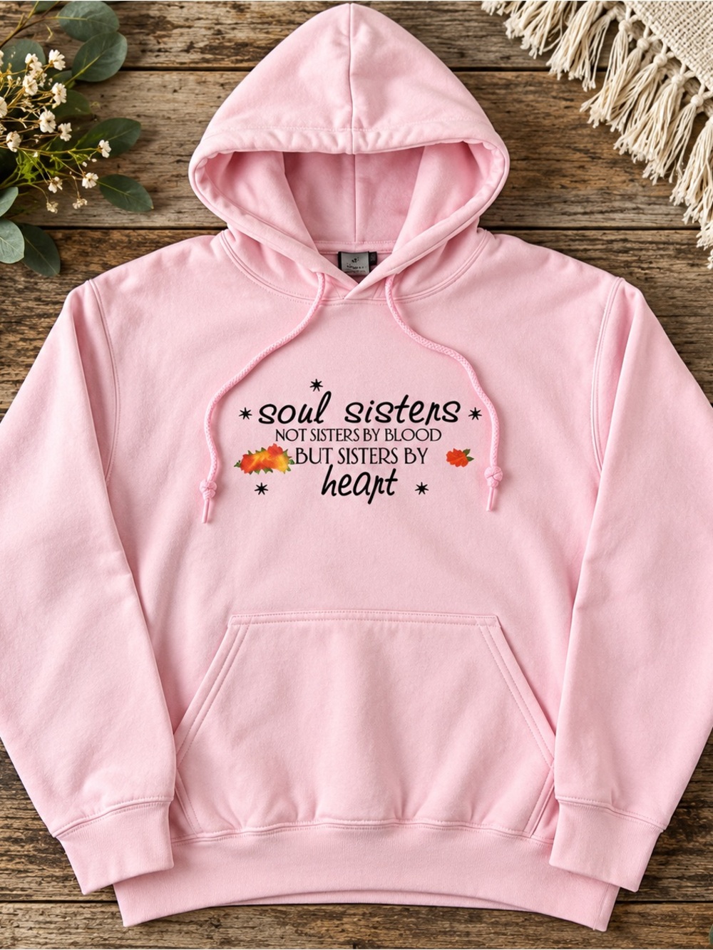 Gildan Pink 'Soul Sisters' Hooded Sweatshirt 711